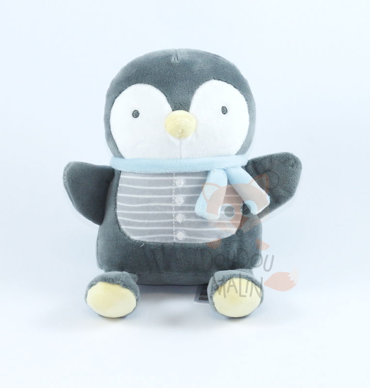  soft toy penguin grey white blue 